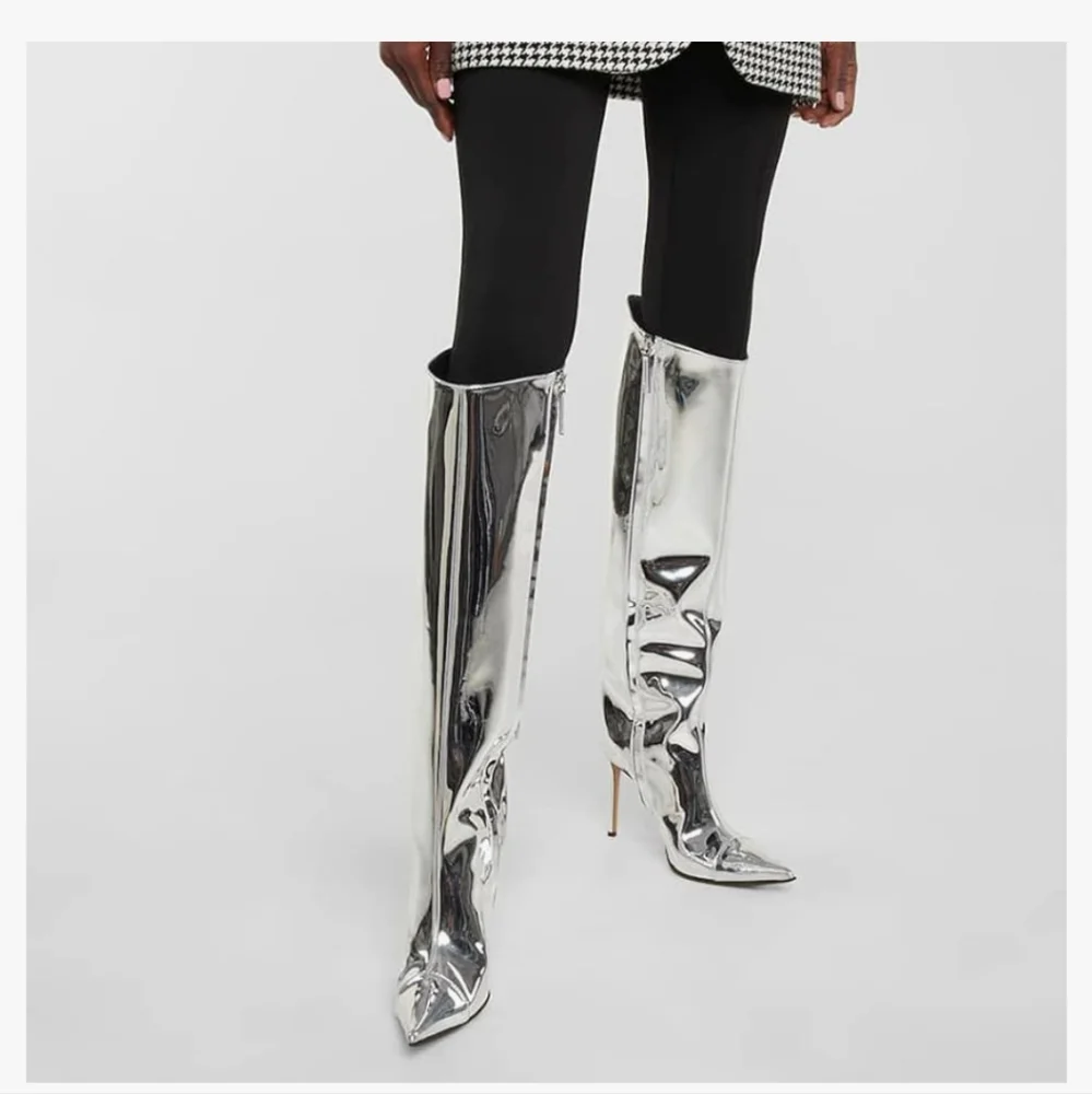 Arqa Metallic knee high boots - Picture 4 of 6